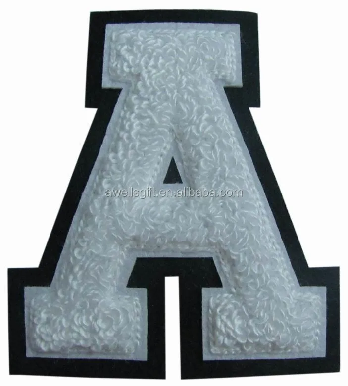 

New Chenille Alphabet America Patch for Letterman Jacke, 1-9 colors