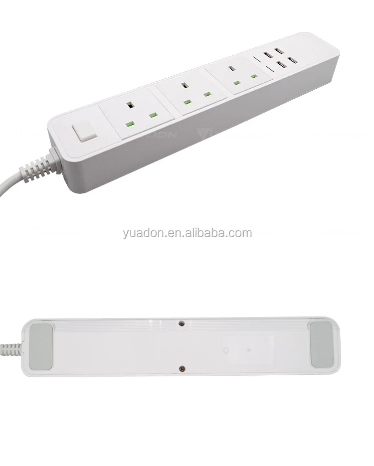 3 Way Ac British Extension Uk Power Strip 4 Usb Platooninsert With Wifi