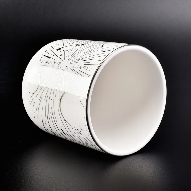 Wholesale Ceramic Candle Holder Galaxy Pattern Metallic Designs Home Decoration