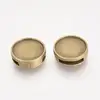 PandaHall Tibetan Style Alloy Slide Charms Cabochon Setting Flat Round Lead Free & Nickel Free Antique Bronze Tray 14mm