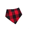Monogram Red Buffalo Plaid Baby Bibs