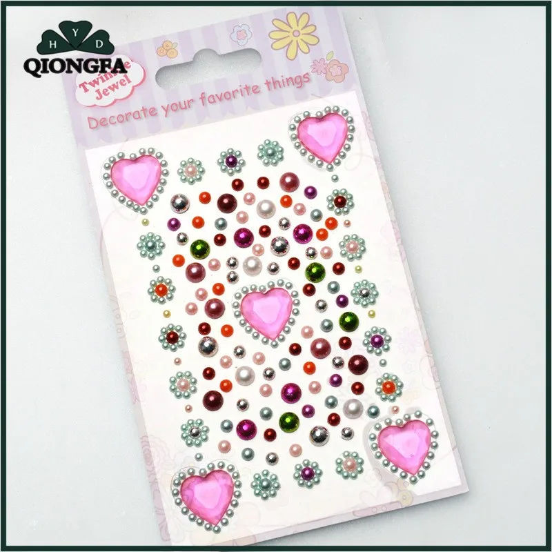 Christmas Diamante Stickers Self Adhesive Gift Wrapping Crystal Decoration Craft