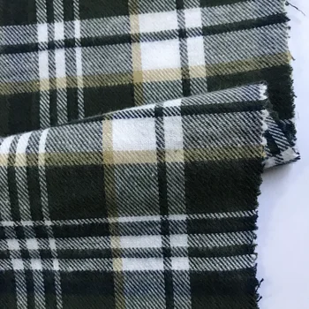Factory 100 Cotton Yarn Dyed Woven Flannel Check Twill Shirt Fabric And ...