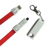 Promo Gift 3 in 1 Lanyard USB Cable Premium Fabric Braided Micro USB C Charging Cable Necklace Custom Printed Multi USB Cable