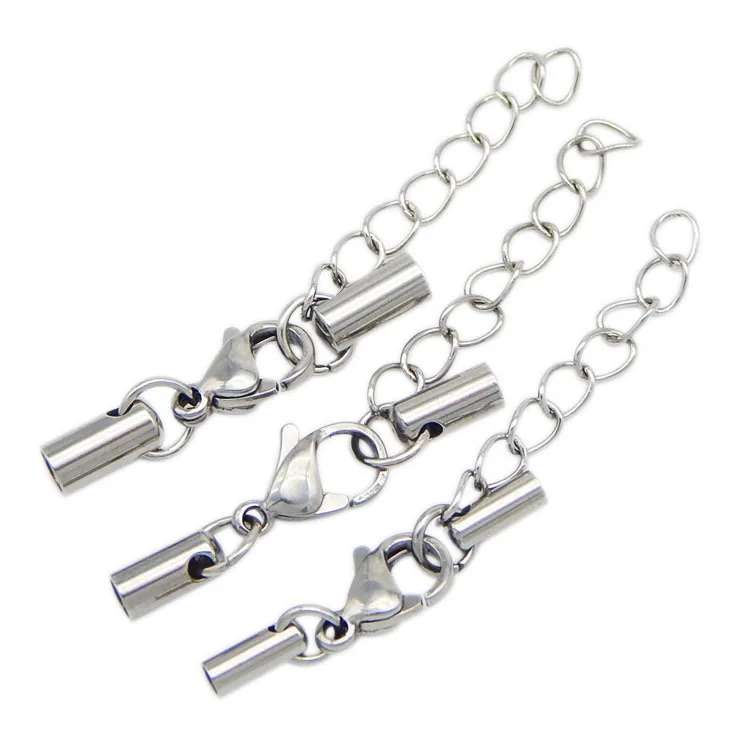 Jewelry Connector Round End Stainless Steel Gold Clasp With Extender