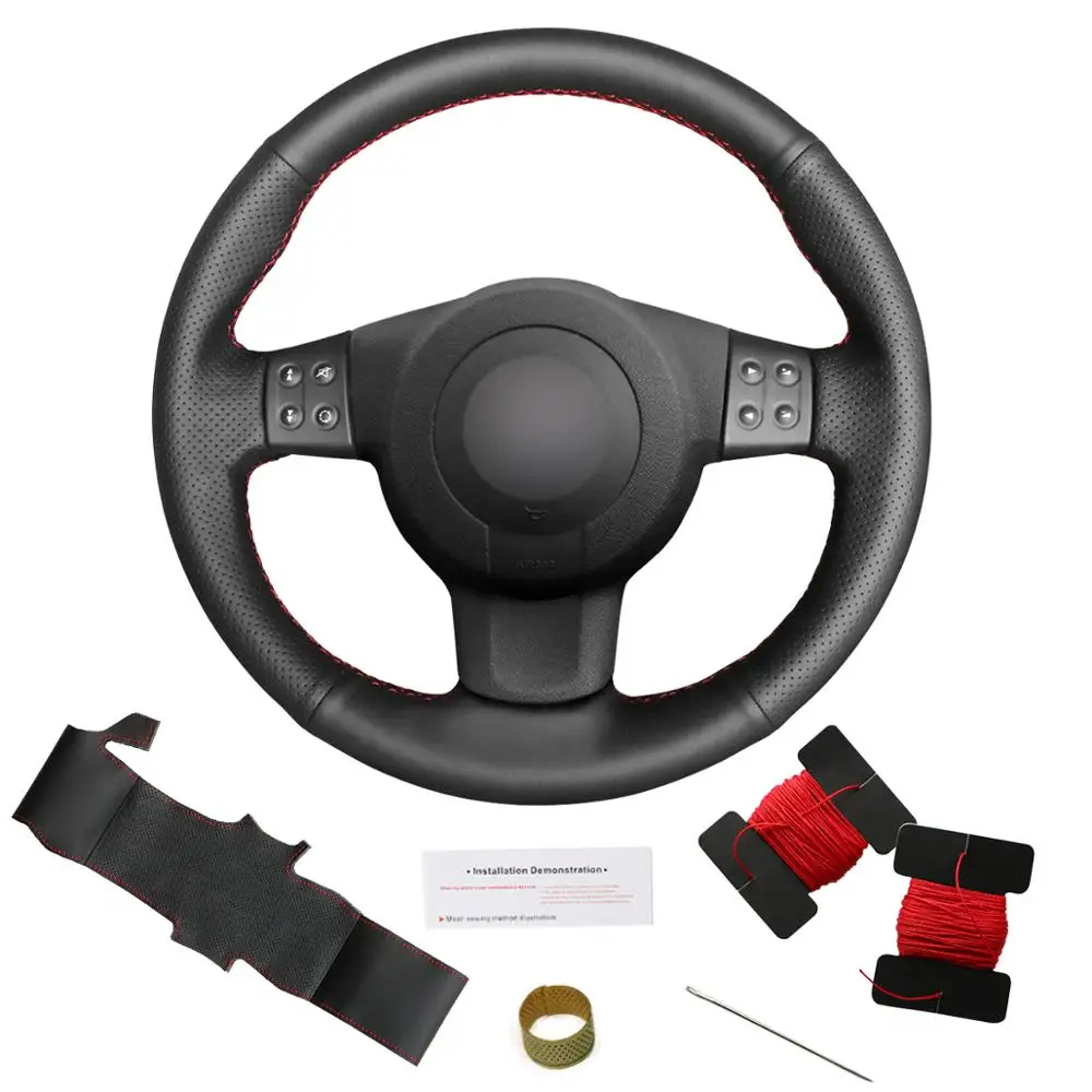 

Car Custom Hand Sewing Artificial Leather Steering Wheel Cover for Seat Leon (1P) FR Cupra Ibiza (6L) 2006 2007