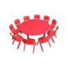 Factory supply nursery school furniture pre school kids study table 6 seats plastic round table for kids