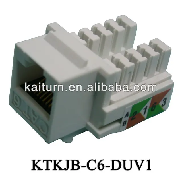 Cat. 6 Dual IDC Unshielded 90 degree Keystone Jack