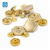 zhejiang 30L jeans golden zinc alloy custom design Press metal square Snap Button for jacket