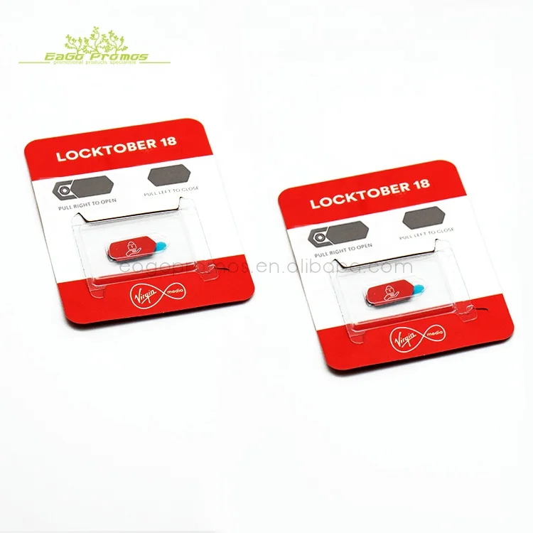

Anti-spying plastic slider custom logo printable webcam cover sticker, Customized