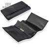 Hot Sale Portable Durable Black Roll Up Pipe Leather Tobacco Pouch