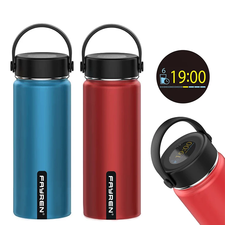 Explosive design temperature indicator include double wall stainless steel metal drinking water vacuum sealed bottle