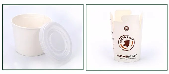 Paper food take out noodle boxes, food grade paper folding lunch box