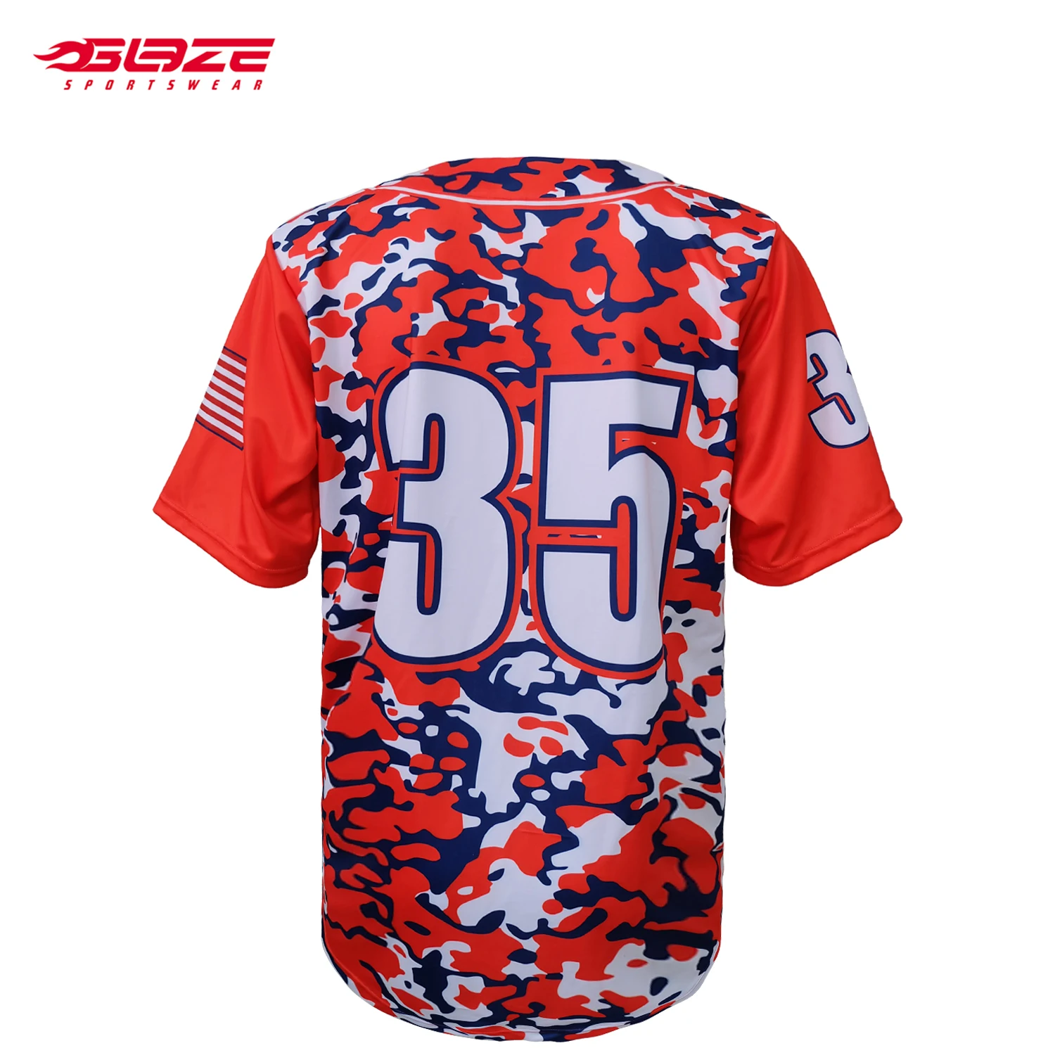 Source Custom digital printing strip fashion camo baseball jersey