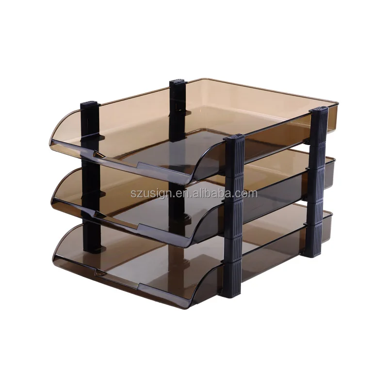 
US-5033 Transparent stacking desk tray 