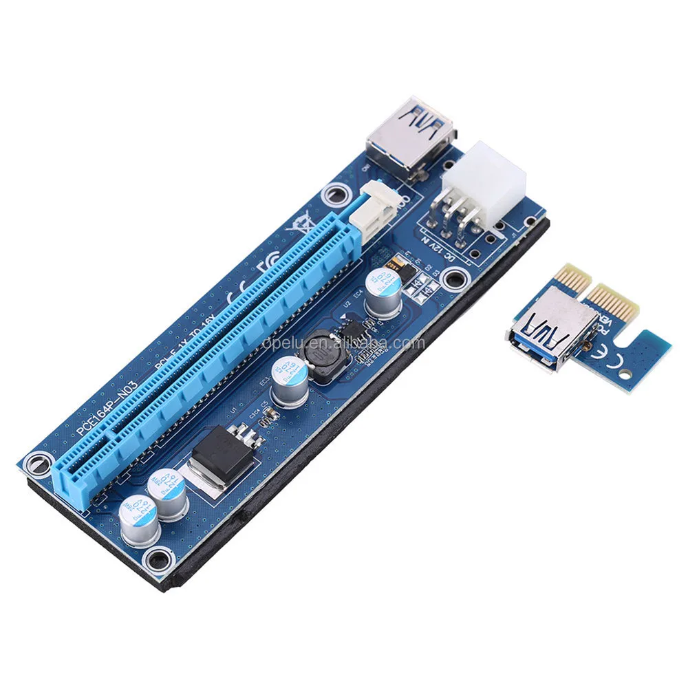 

Riser Pci-E X1 X16 Pci Express 1X To 16X Riser Card Usb 3.0 Extender Converter Cable, Blue