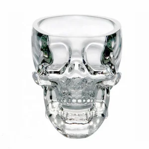 Image of Crystal Skull Head Cup Pirate Shot Glass for Wine