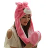 AIMINYZ New plush cartoon animal hat stitch panda bear pikachu long cap soft warm winter cosplay show ski funny cartoon cute