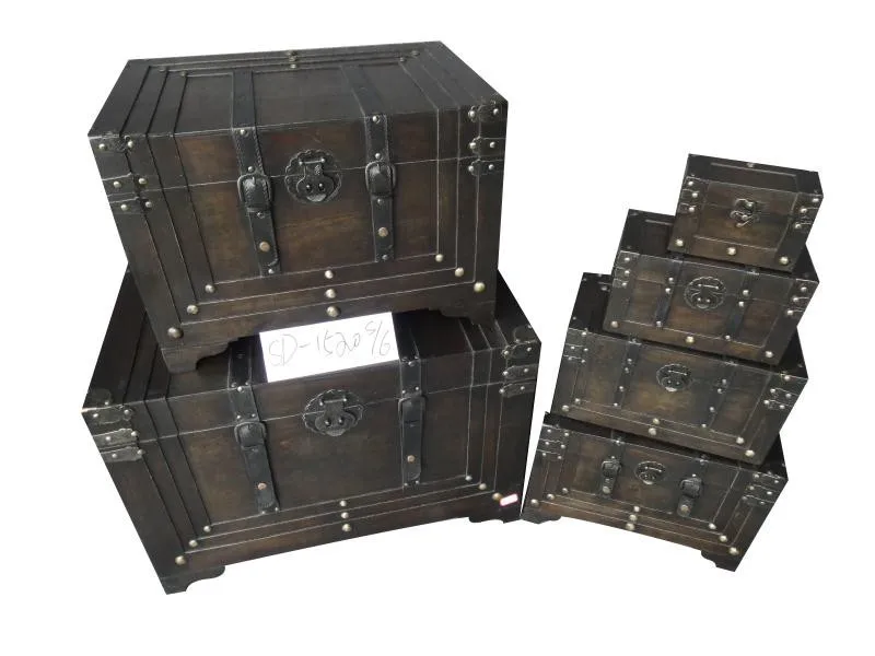 Source Custom large storage wooden chest modern steamer trunk organizer for  treasure on m.