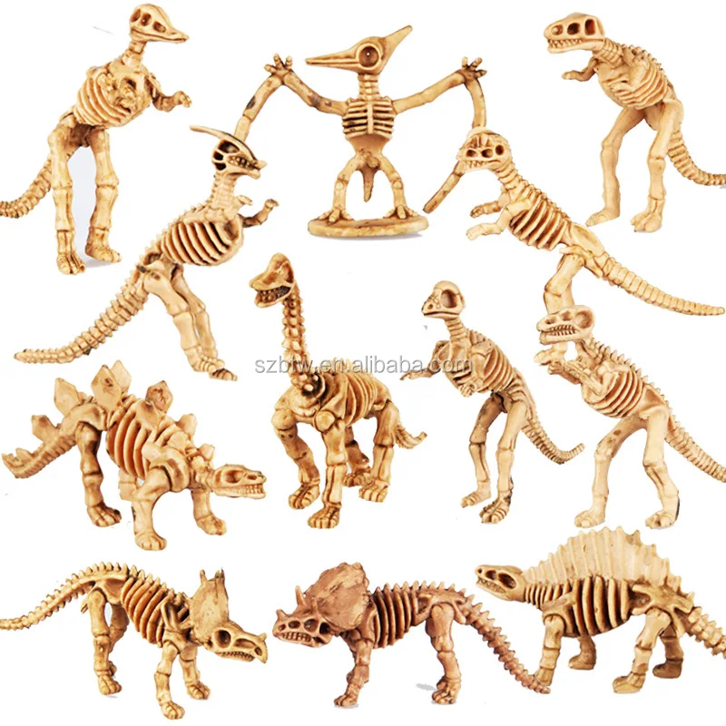 12pcs Dinosaur Fosil Models Toys Skeleton Children Simulation Puzzle
