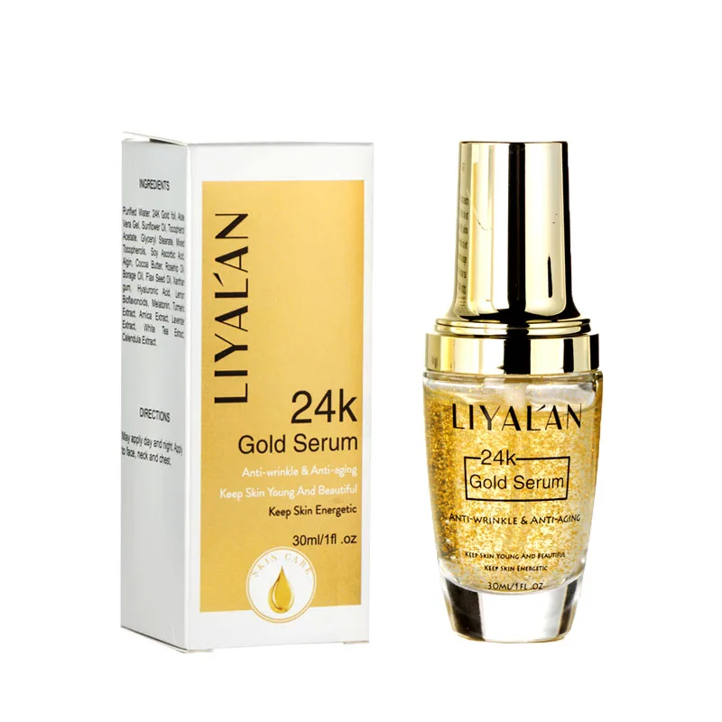 Hot selling skin care 24k Gold Essence Anti Aging Firming Face Serum