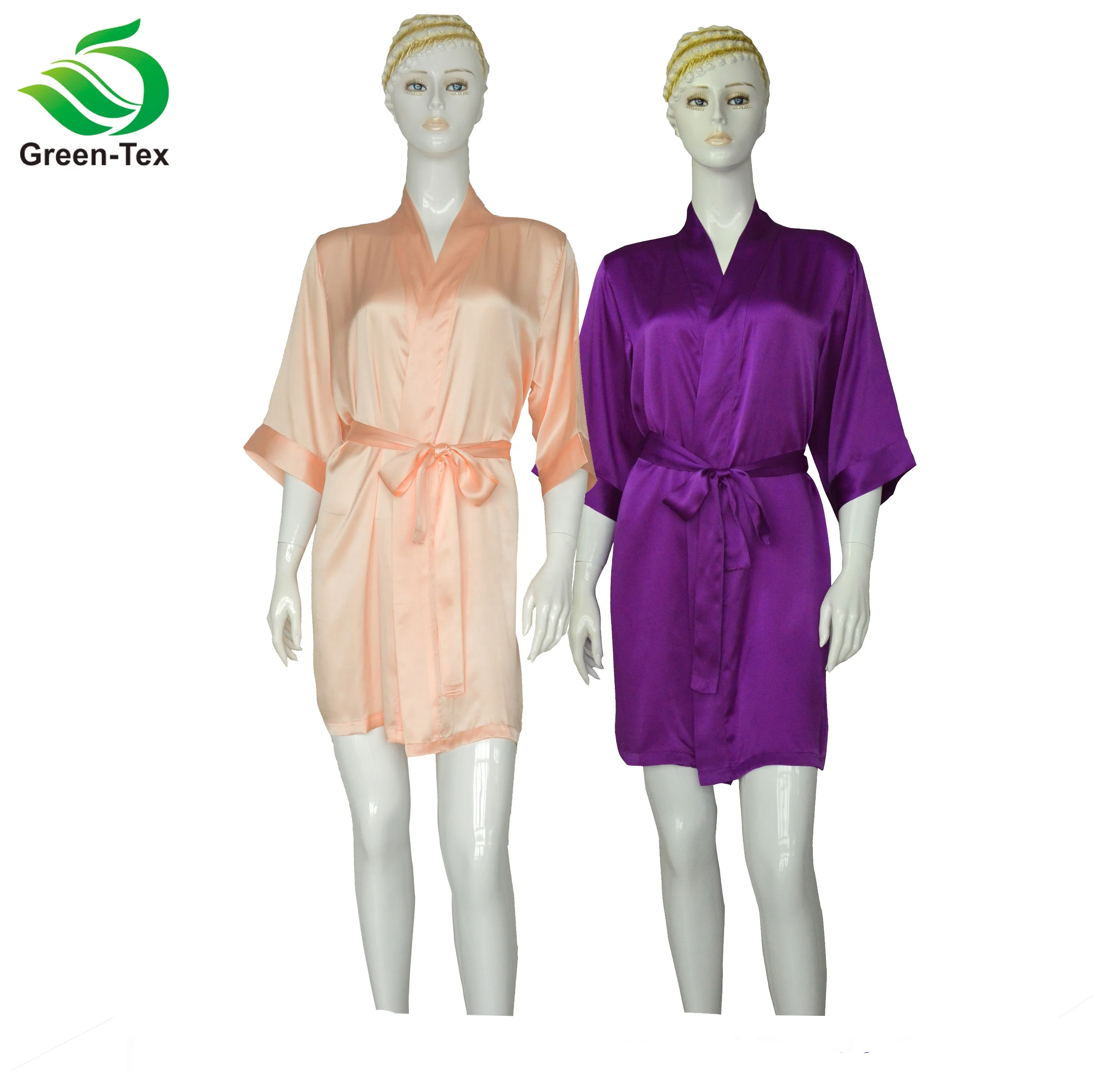 Hot Sale Silk Plain Robe Sexy Nightwear for Women