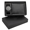 12 years factory customized high quality small size black paper logo gold hot stamping gift box wallet packaging paper box