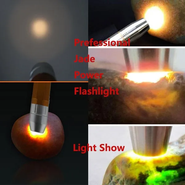 White/Yellow /UV Light Professional Rechargeable Flashlight For Jade Stone , Jewelry Emerald Identification