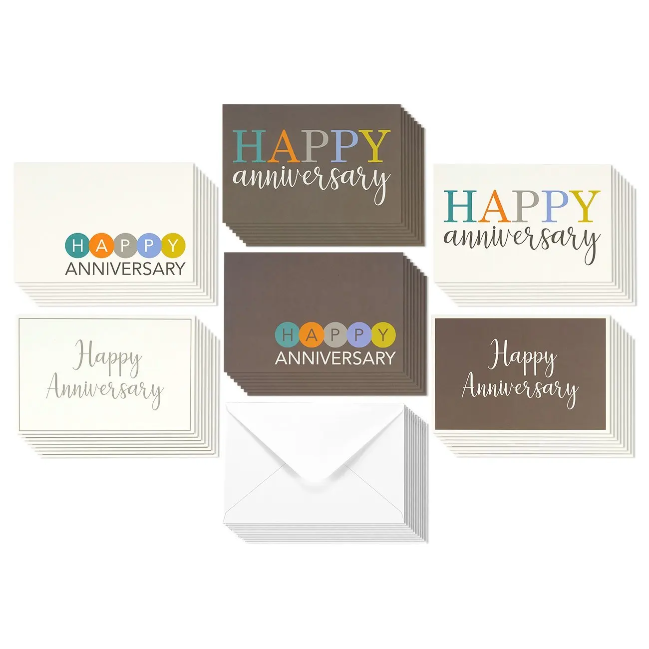 happy anniversary greeting cards,6 modern multi color