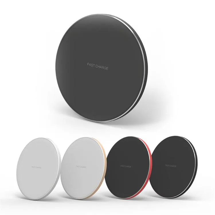 

2019 10W Qi Wireless Charger Pad LED Light Fast Charging Wireless Charger for phone Xs Max X 8 Plus, Black, red, gold, silver