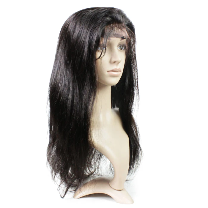 

Peruvian human hair extensions 10-30 inch straight remy human hair lace wig lace front