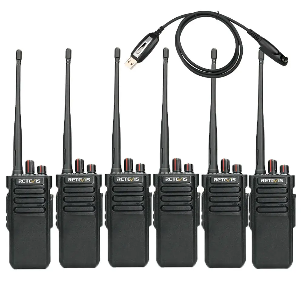 

6PACK Retevis RT29 10W Long Range Encryption Walkie Talkie Scrambler UHF400-480MHz 3200mAh Scan Two Way Radio+Programming Cable