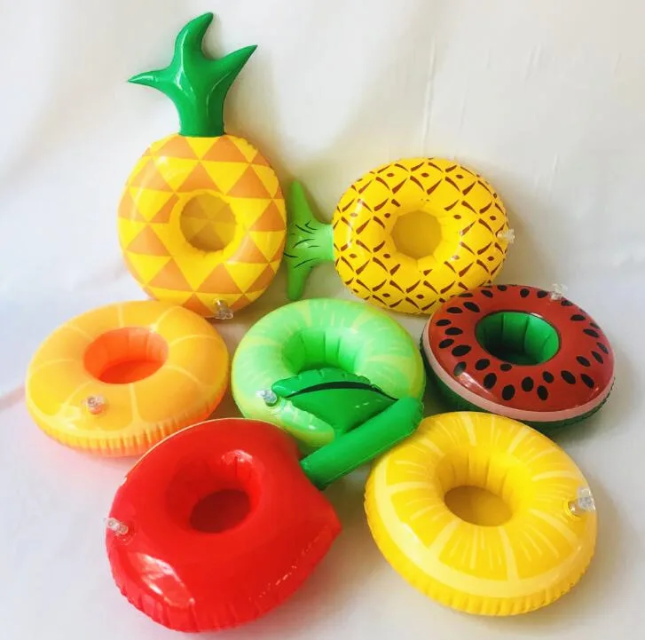 

Small Cute Plastic Floating Cup Holder Pineapple Watermelon Flamingo Inflation Drink Holder, Blue,green,yellow,red...