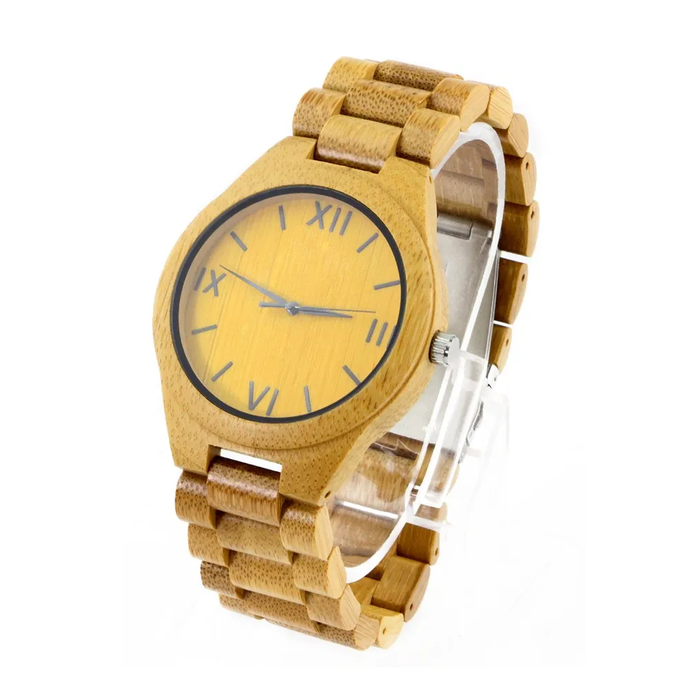 

2021 Wrist Watches Carbonized Bamboo Watch Modern Watches For Man, Carbonized bamboo back