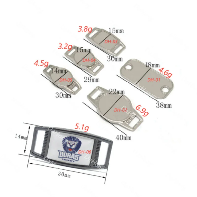 Wholesale Bulk Silver Blank Plates Nfl Sneaker Metal Shoelace Tag With