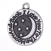 I Love You to The Moon and Back Moon and Star Pattern Letter Charm Jewelry