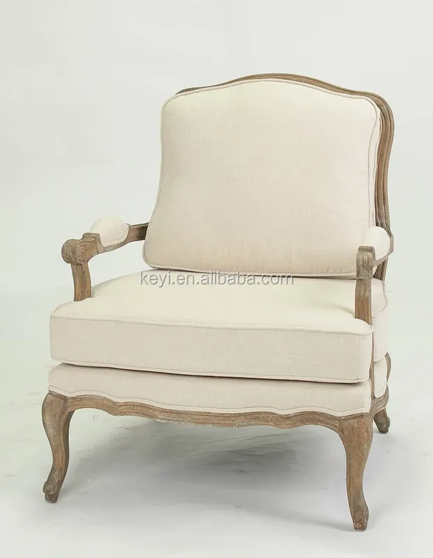 French Style Carved Design Wooden Armchair Rattan Back Arm Chair Ch