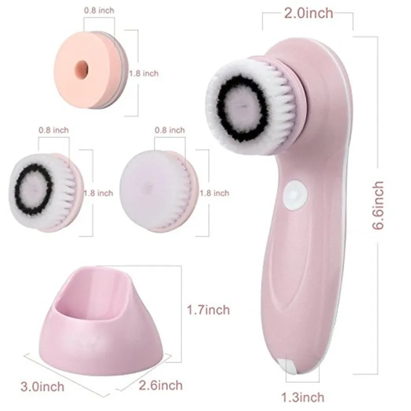 

2020 Eco-friendly Battery Powered Electric Facial Cleansing Brush Massager Device With Low Cost, White