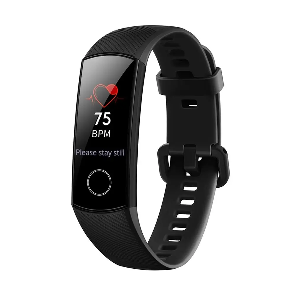 2018 New Hua   wei Honor Band 4 Smart Bracelet 0.95 Inch AMOLED Touch Large Color Screen 5ATM Heart Rate Monitor - Black