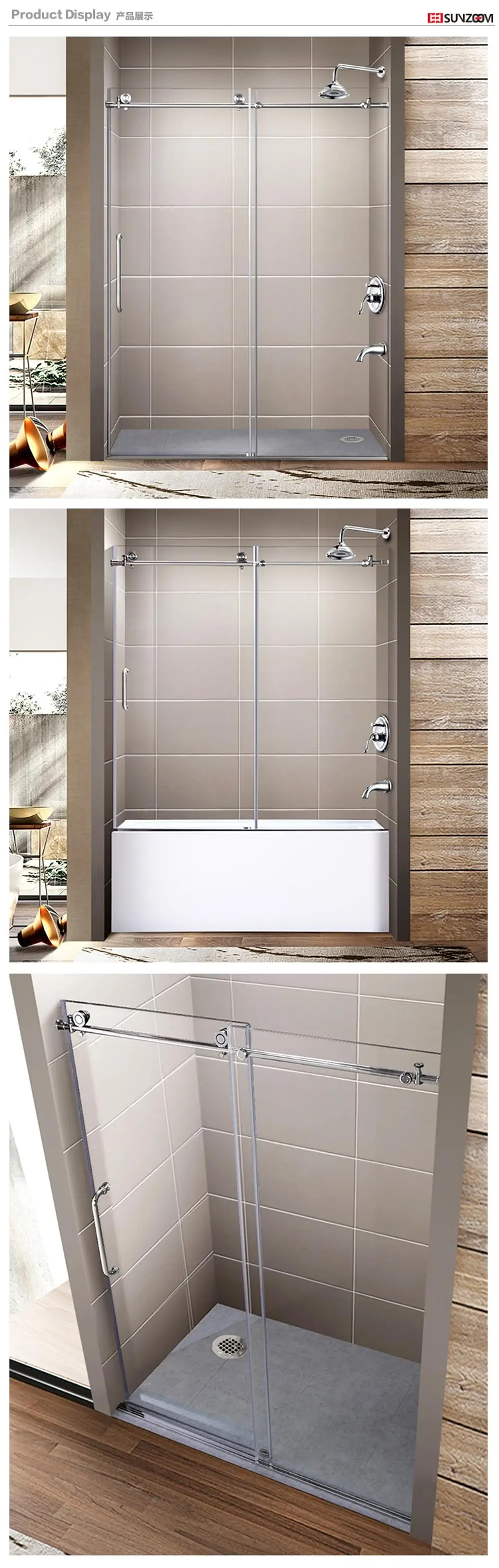 Standard sliding shower door height