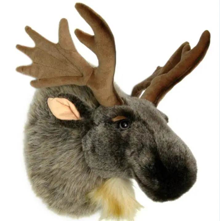 plush deer head wall mount