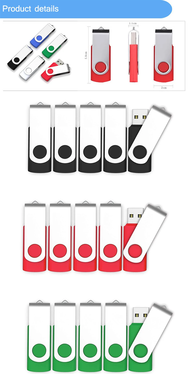 2018 promotional business gift customize logo swivel usb flash drive 4gb 8gb 16gb - ANKUX.COM