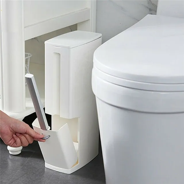 Save Space 3 In 1 Bathroom Toilet Trash Can With Brush And Holder - Buy ...