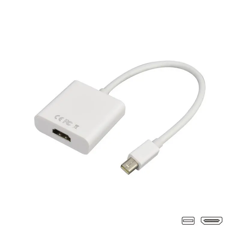 

Accept sample order customized logo factory mini DP displayport male to hdmi Female hub converter cable adapter, White