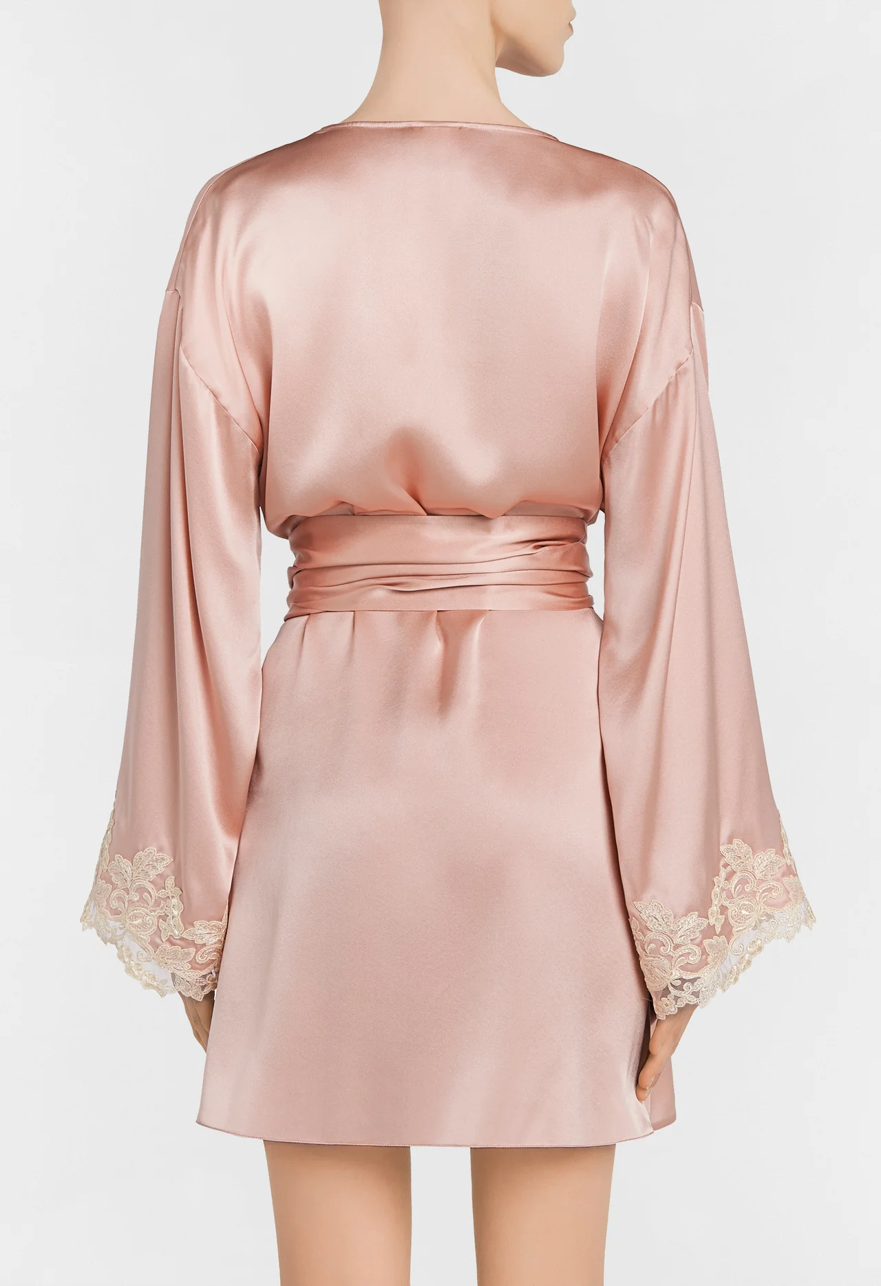 high quality wholesaler women sleeping lace silk long spa robe