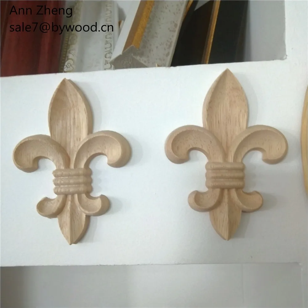 Onlay - Fleur de Lis Carved Wood