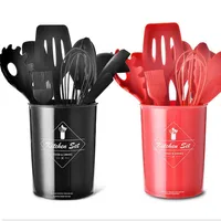 

Premium Silicone 11 pcs Kitchen Utensils with plastic Holder
