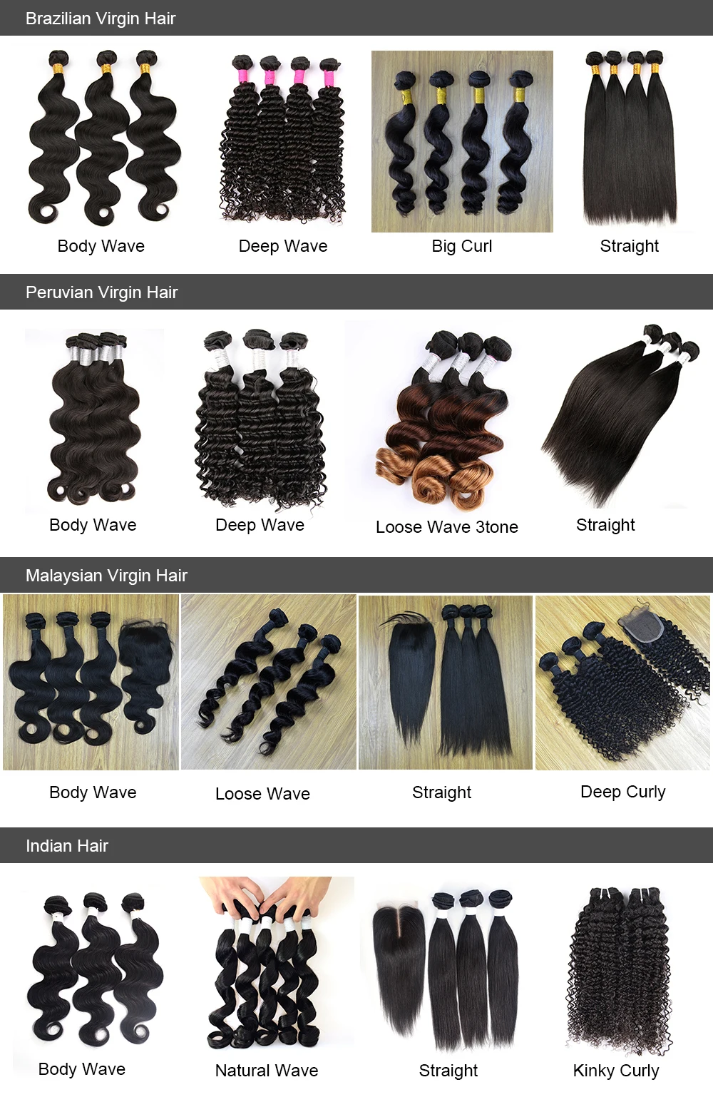 Grade 7A Natural remy hair extension , 100% Virgin Peruvian human hair extension_14