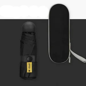 8 Bone Five Fold Umbrella Capsule Glasses Box Ultra Light Mini Sunscreen Vinyl Shade Pockets Small Umbrella