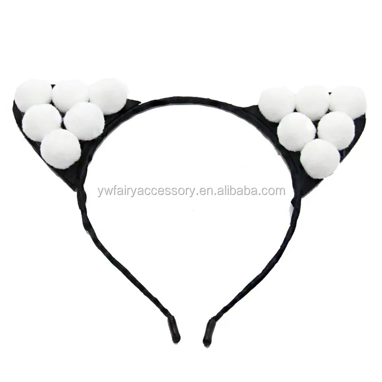 かわいい女の子ポンポンヘアバンド生地手作りキッズ猫耳ヘッドバンド Buy Cat Ear Headband Anime Cat Ears Headband Girls Hairband Product On Alibaba Com